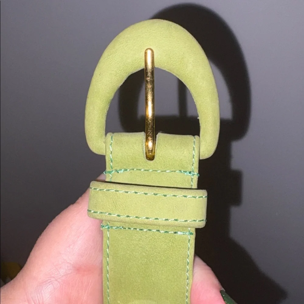 Echo Vintage Genuine Leather Lime Green Suede Belt size L